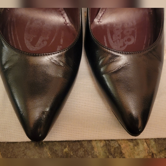 100% AUTHENTIC STUART WEITZMAN HIGH HEEL BLACK LEATHER POINTY TOE PUMPS SIZE 9 - Picture 7 of 10
